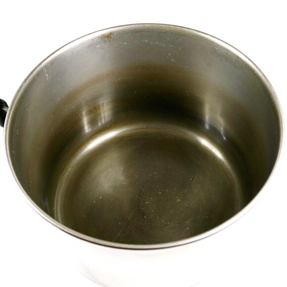 Revere Ware 1801 3 Qt Saucepan with Lid and Double Boiler Insert Pre 1968 - Picture 5 of 10